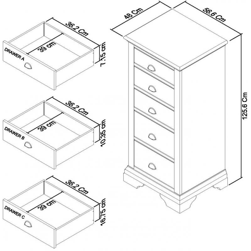 Washington Two Tone 5 Drawer Chest
